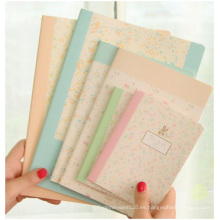 Cuaderno pequeño y puro de la bobina de la flor, libreta preciosa preciosa del diario